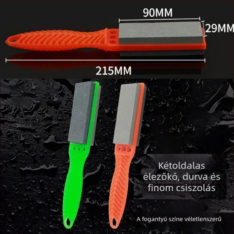 Háztartási kettőoldalas köszörűkő durva és finom oldalakkal, gyors élezés konyhai késekhez