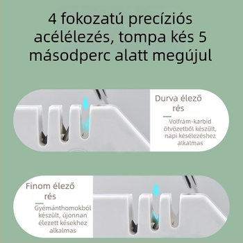 Késélező, többfunkciós csúszásmentes konyhai élező, 4 az 1-ben