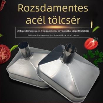 304 rozsdamentes acél funnel, nagy átmérőjű, ipari felhasználás, bor, olaj és folyadékok számára, téglalap alakú