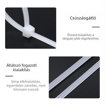 Nylon önzáró kábelkötegelők, 2,5 mm × 150 mm, 50 darabos csomag