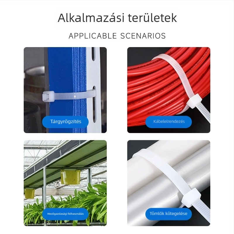 Nylon önzáró kábelkötegelők, 2,5 mm × 150 mm, 50 darabos csomag
