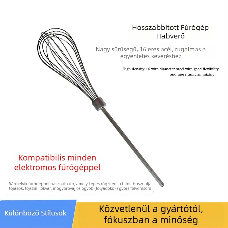304 rozsdamentes acél, hosszított keverőpálca, többfunkciós, tojásfehérje habverő, kézi használatú, levehető és mosható