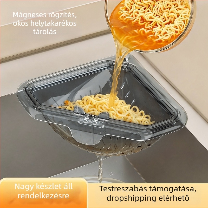 Mágneses szűrőkosár mosogatóhoz, felakasztható lefolyókosár a konyhába, élelmiszer-maradékok szűrésére, többfunkciós
