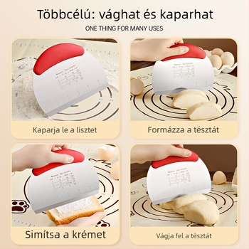 Rozsdamentes acél sütőeszközök: torta spatula, krémkés és kaparó süteményekhez és gőzölt zsemlékhez