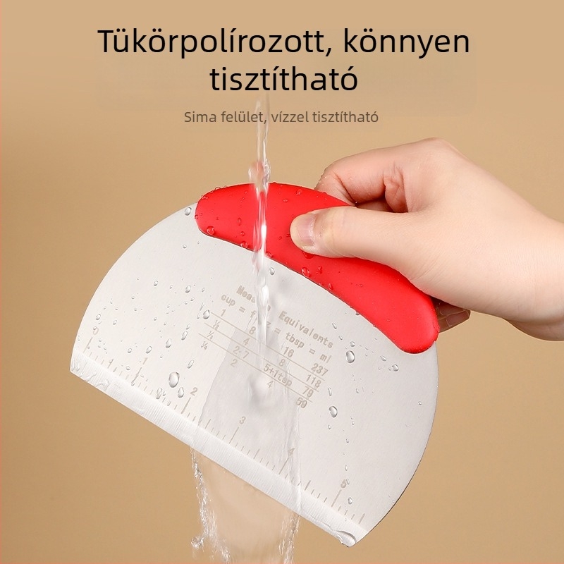 Rozsdamentes acél sütőeszközök: torta spatula, krémkés és kaparó süteményekhez és gőzölt zsemlékhez