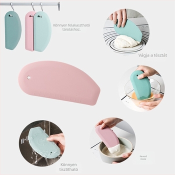 Szilikon tészta vágó mérőskálával – spatula liszthez a konyhában, tortákhoz és krémhez, dagasztáshoz és sütéshez