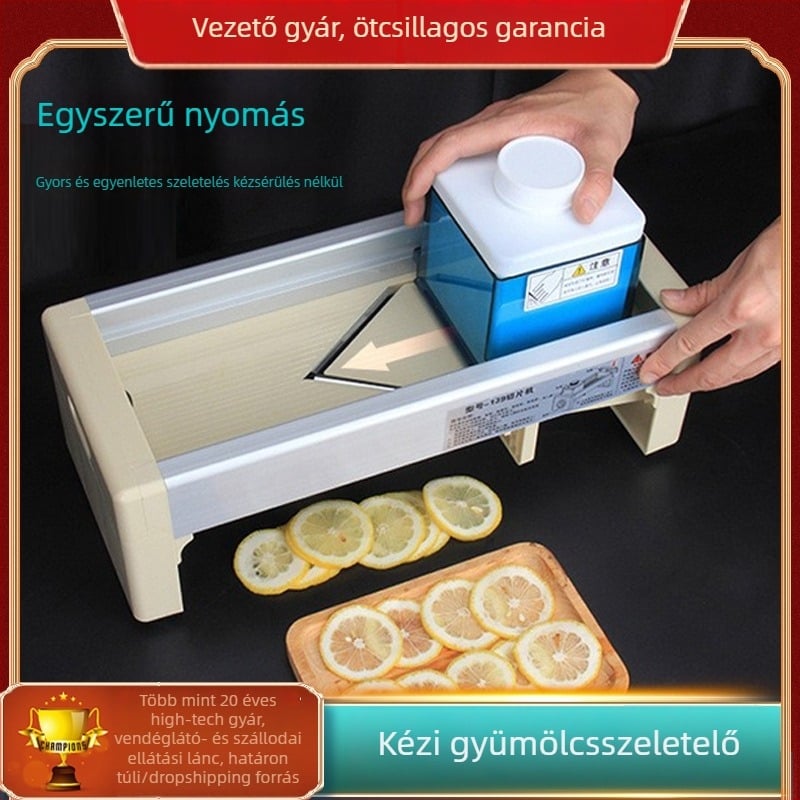 Kézi, többfunkciós gyümölcs- és zöldségszeletelő, citrom- és burgonyaszeletelésre, otthoni használatra
