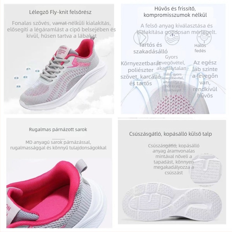 Női légáteresztő Flyknit futócipő, kényelmes, hétköznapi viselésre
