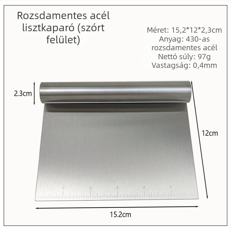 Rozsdamentes acél reszelő mérőskálával, konyhai sütőeszköz, rizstészta reszelő