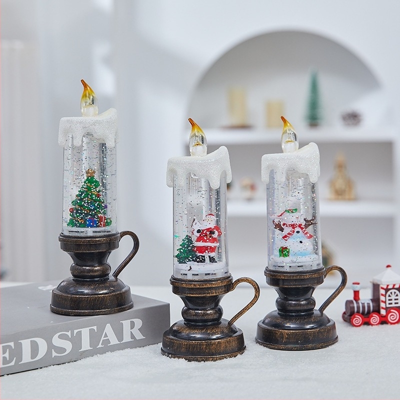 LED hóeséses táj láng alakú éjszakai fény gyertyatartó kirakati dekoráció