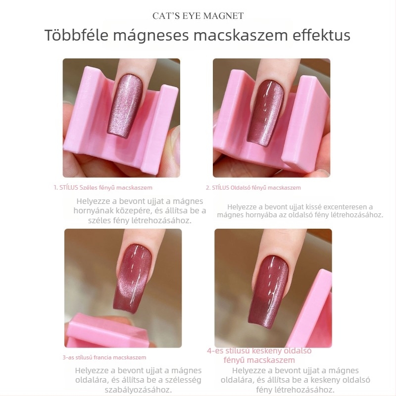Macska-szem mágnes körömlakkhoz – francia stílusú manikűr eszköz
