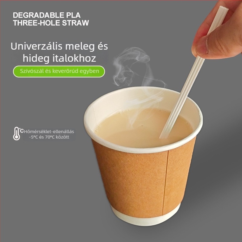 Egyszer használatos szívószál háromlyukas kialakítással – tea, kávé és tej-tea számára