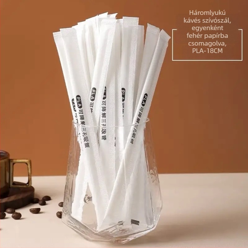 Egyszer használatos szívószál háromlyukas kialakítással – tea, kávé és tej-tea számára