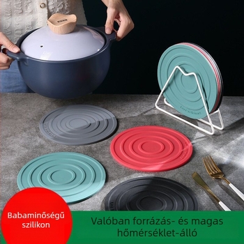 Szilikonból készült hőálló edényalátét, vastagított edény- és tányéralátét, égésvédő, kör alakú étkezési alátét, modern minimális dizájn