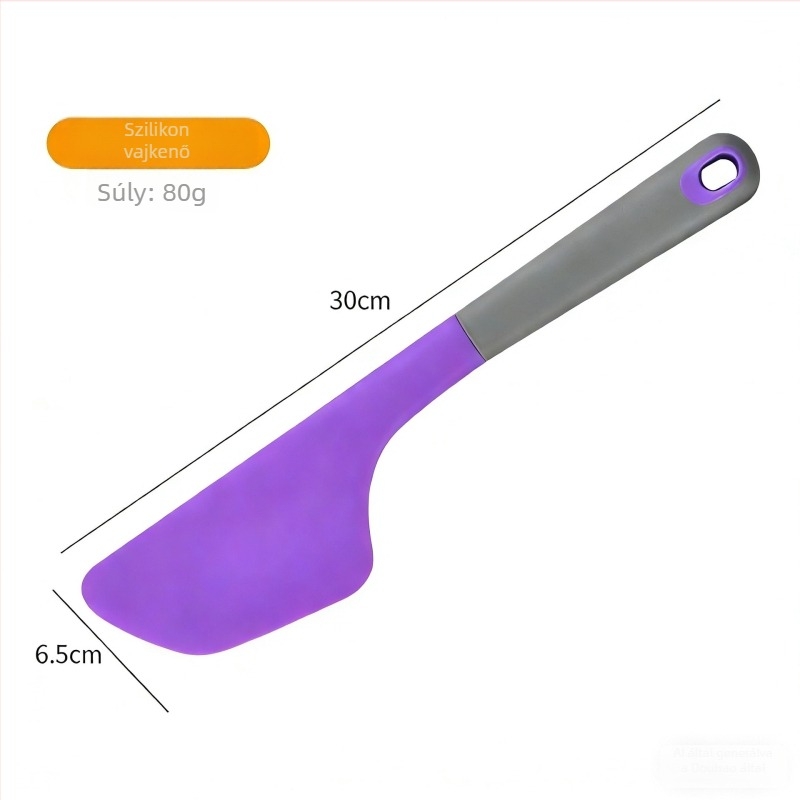 Hosszú nyelű szilikon spatula, kis méret, hőálló, vastag, puha spatula tortkrémhez és keveréshez, sütéshez