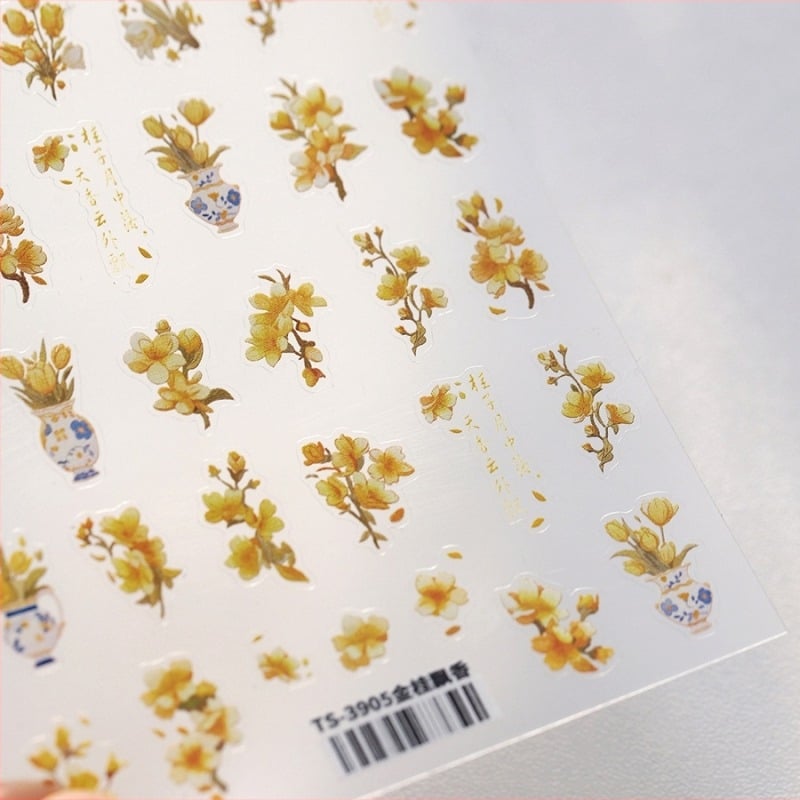 TS-3905 körömdísz matrica, osmanthus illatú, ultra vékony, hátoldali ragasztóval