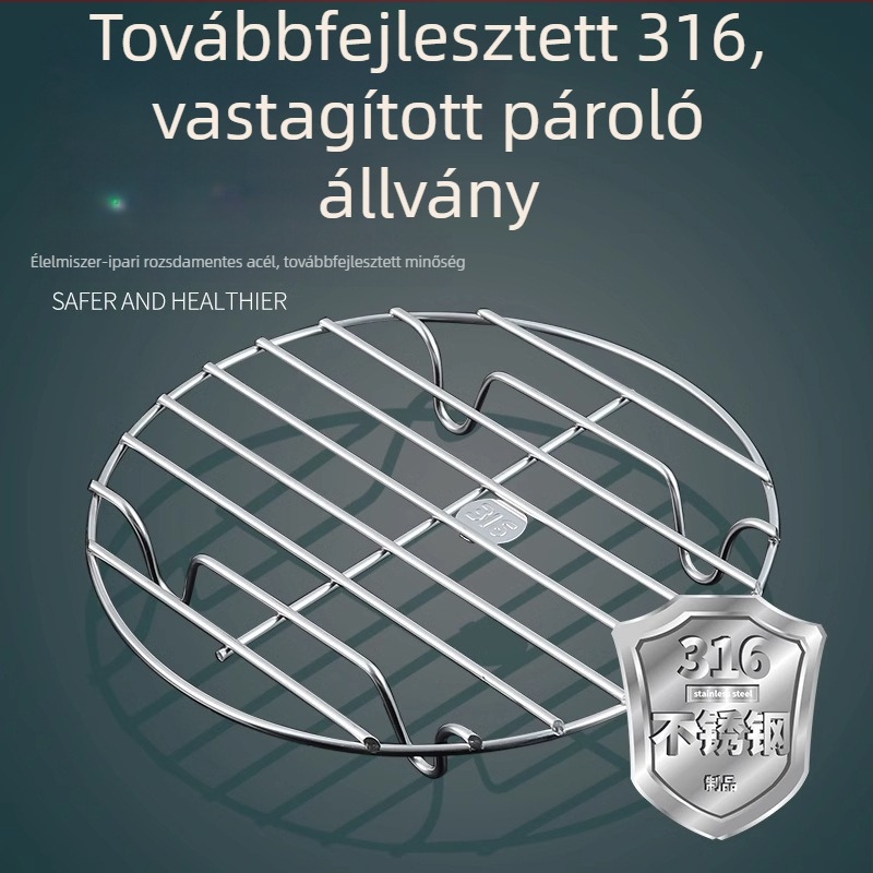 Élelmiszer-minőségű 316 rozsdamentes acél pároló rács, univerzális tojás- és gőzölő rács wokhoz és kosárhoz