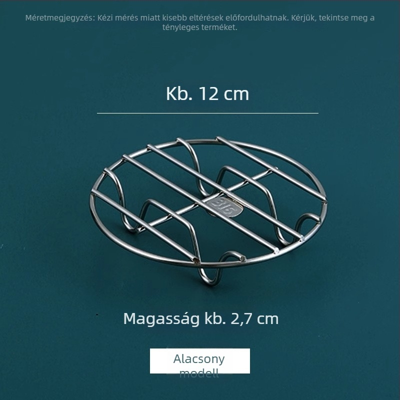 Élelmiszer-minőségű 316 rozsdamentes acél pároló rács, univerzális tojás- és gőzölő rács wokhoz és kosárhoz
