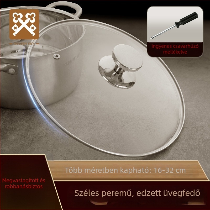 Átlátszó edzett üveg fazékfedő, robbanásbiztos és magas hőmérséklet-álló