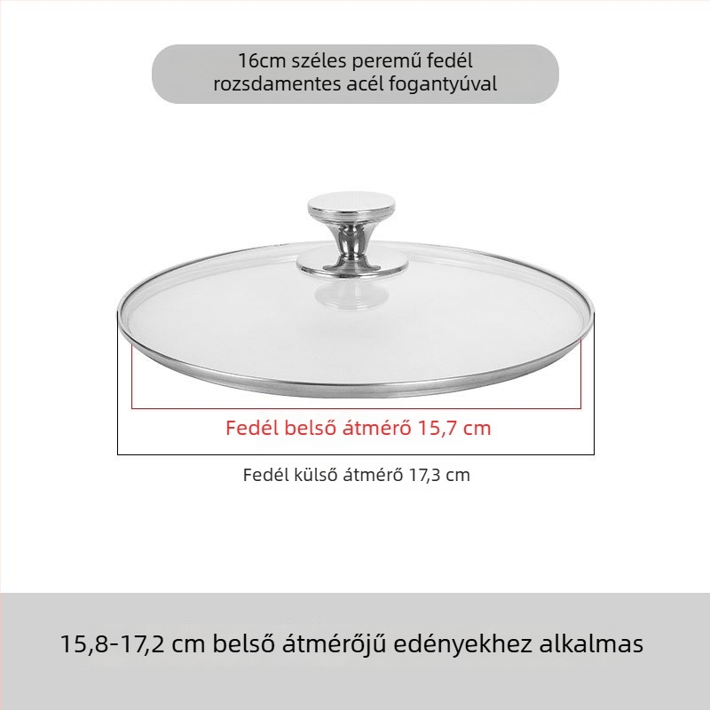 Átlátszó edzett üveg fazékfedő, robbanásbiztos és magas hőmérséklet-álló