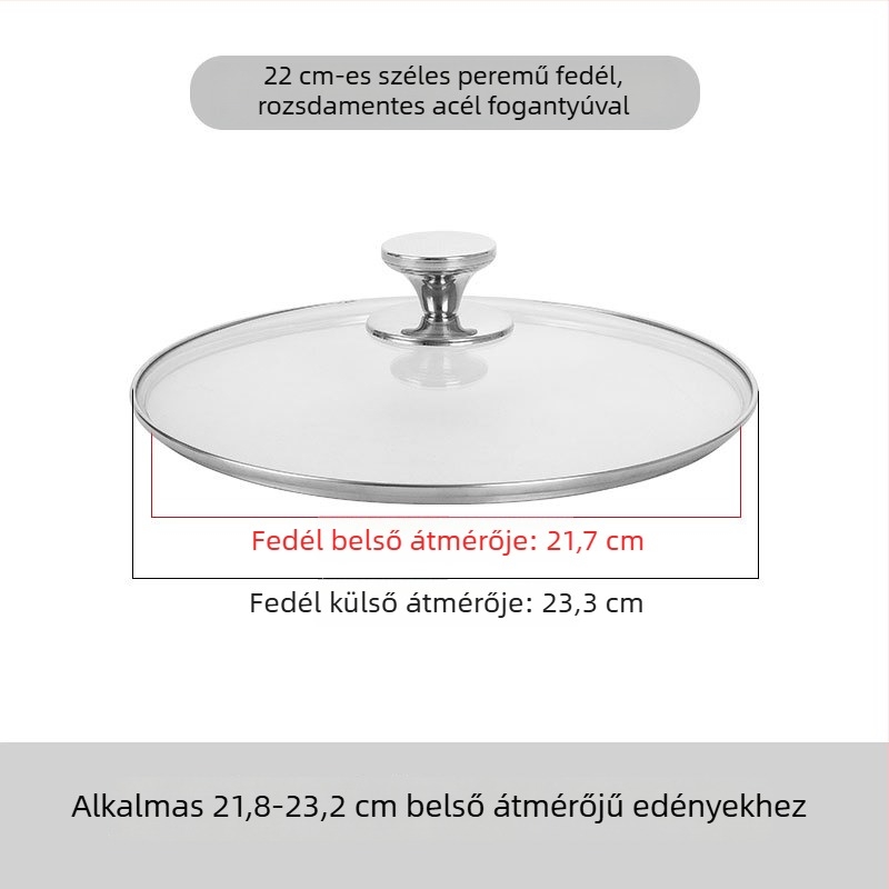 Átlátszó edzett üveg fazékfedő, robbanásbiztos és magas hőmérséklet-álló