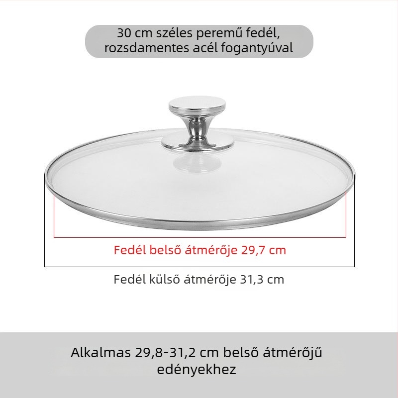 Átlátszó edzett üveg fazékfedő, robbanásbiztos és magas hőmérséklet-álló