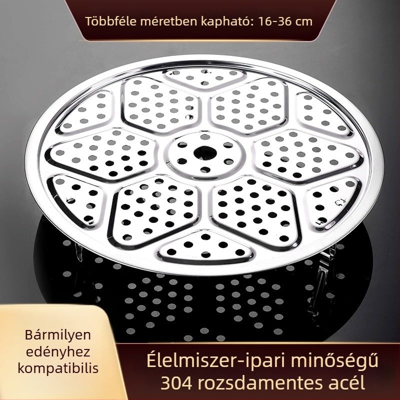 Rozsdamentes acél gőzölő tálca és rács edényekhez és wokokhoz