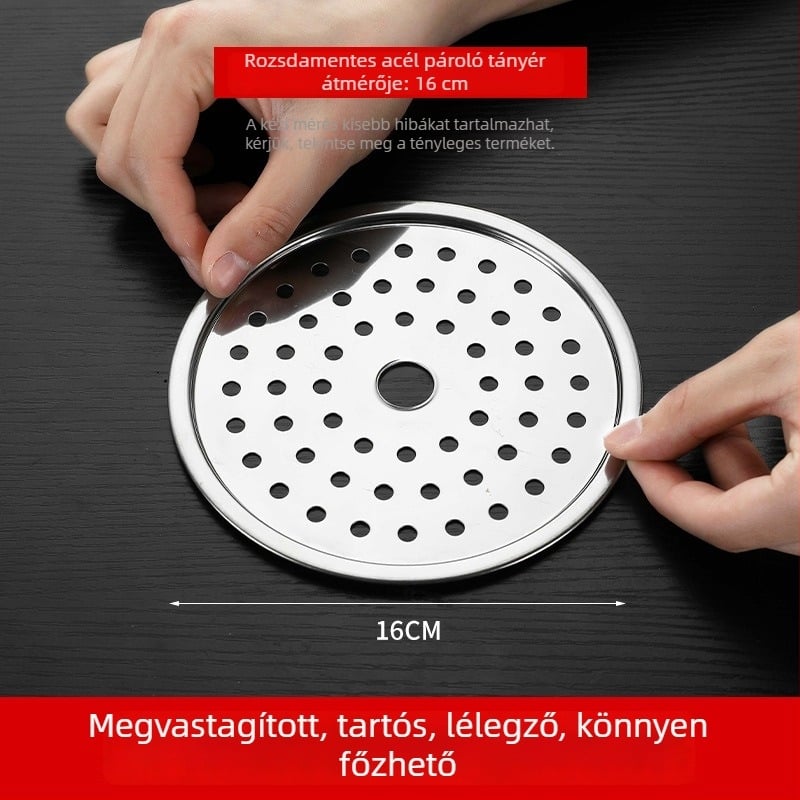 Rozsdamentes acél gőzölő tálca és rács edényekhez és wokokhoz