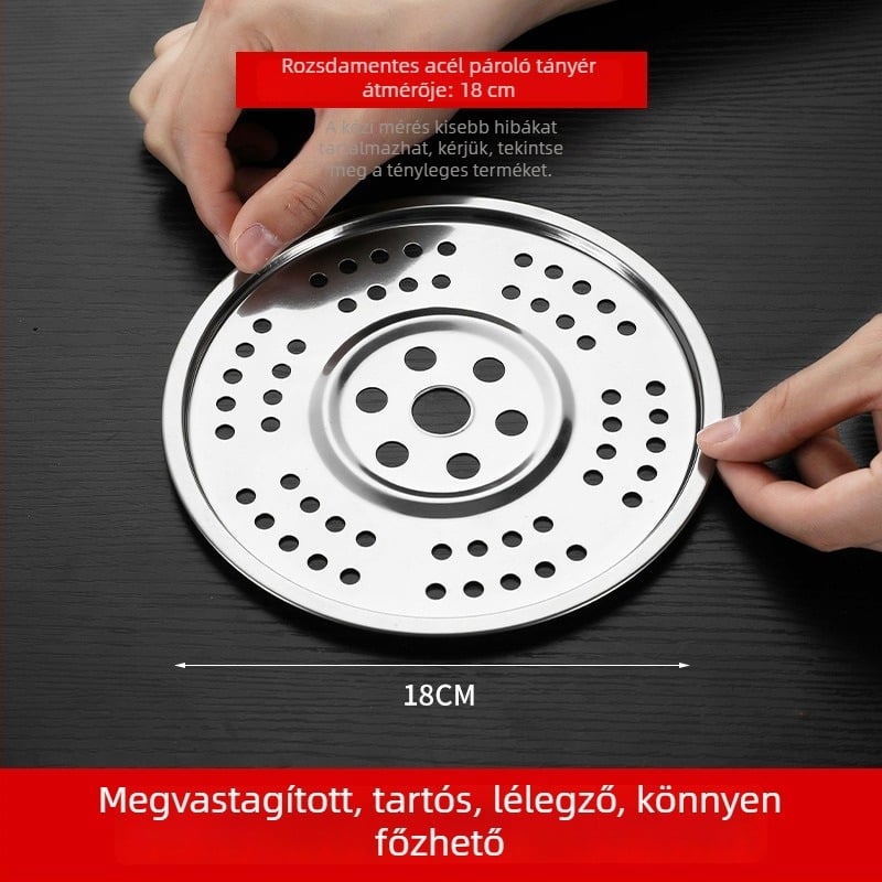 Rozsdamentes acél gőzölő tálca és rács edényekhez és wokokhoz