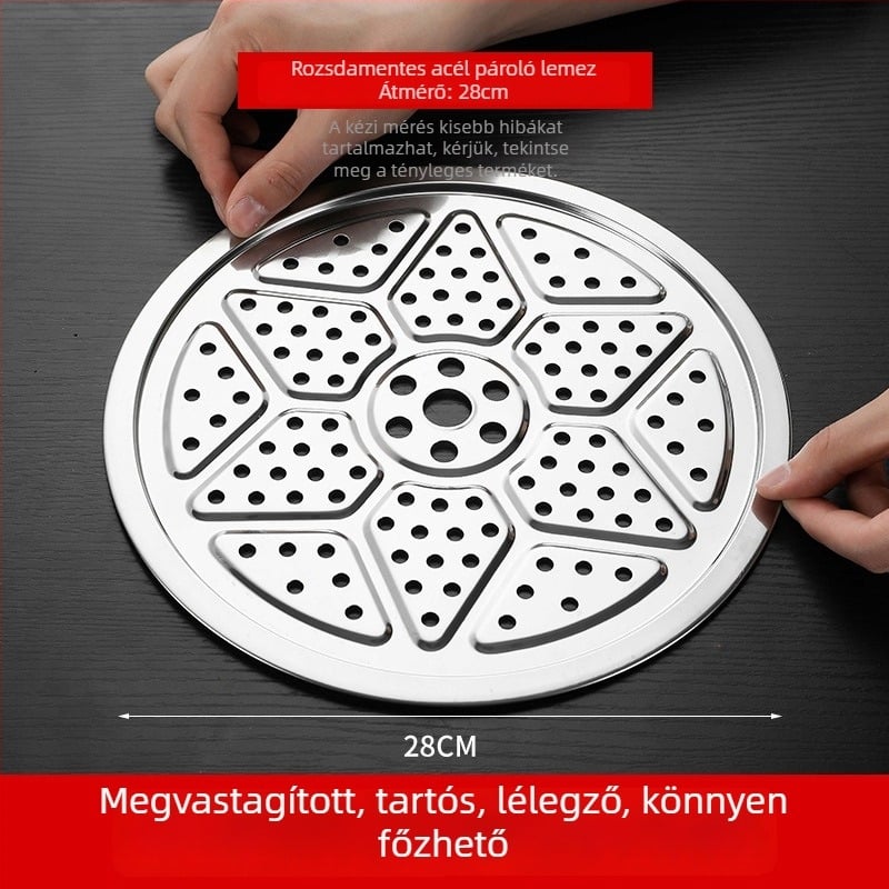 Rozsdamentes acél gőzölő tálca és rács edényekhez és wokokhoz