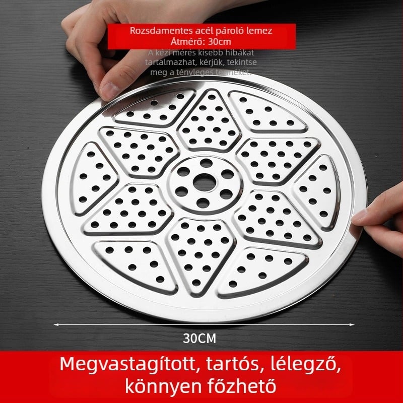 Rozsdamentes acél gőzölő tálca és rács edényekhez és wokokhoz