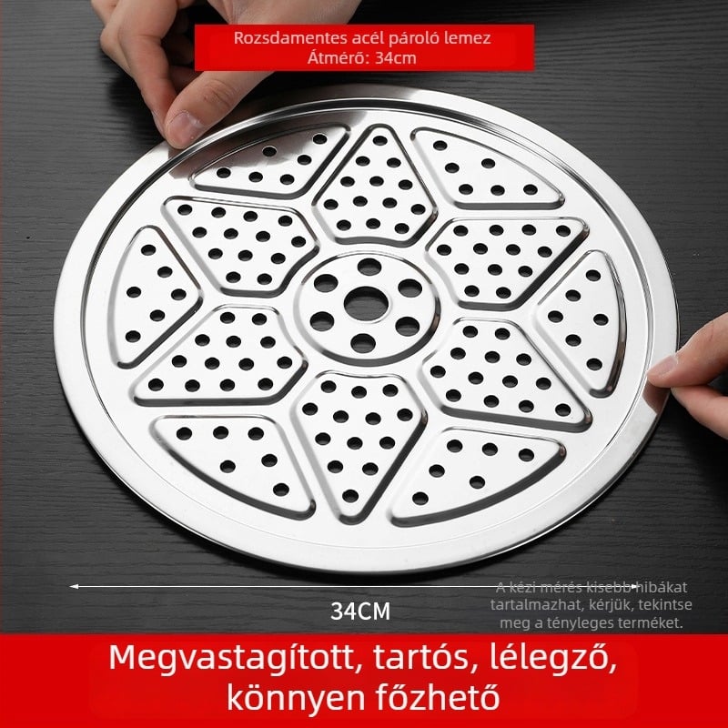 Rozsdamentes acél gőzölő tálca és rács edényekhez és wokokhoz