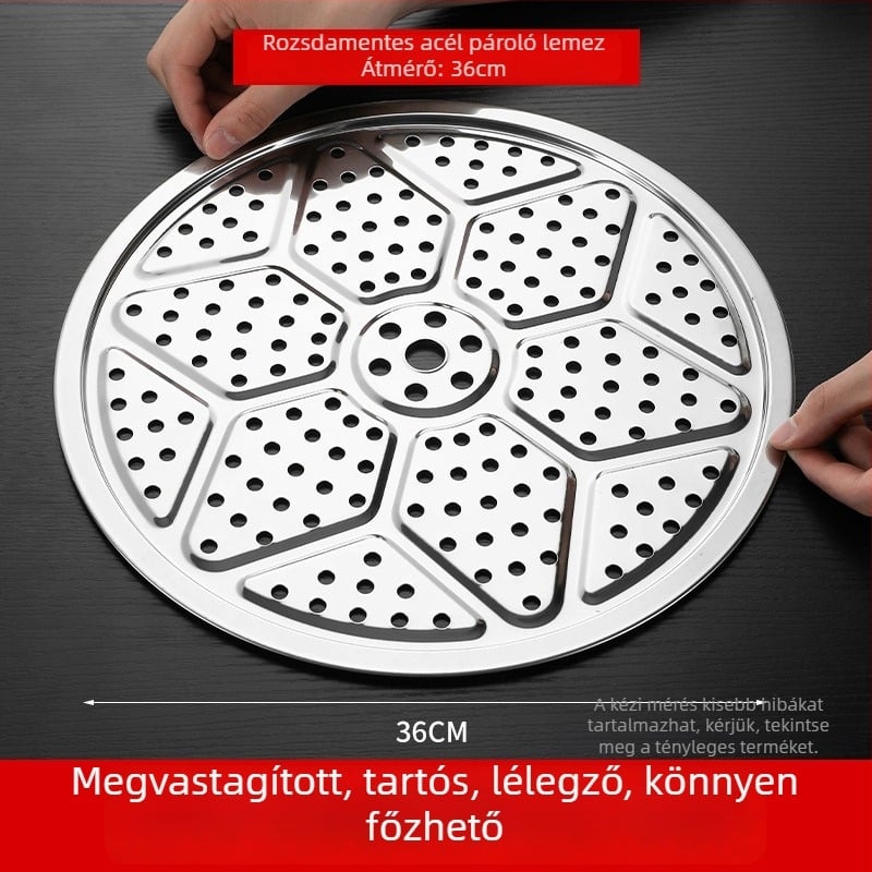 Rozsdamentes acél gőzölő tálca és rács edényekhez és wokokhoz