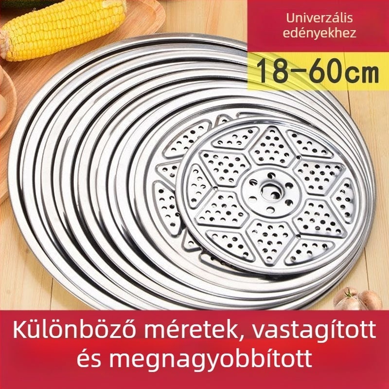 Rozsdamentes acél gőzölő tálca és rács edényekhez és wokokhoz