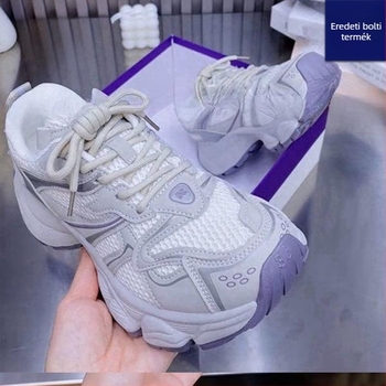 Női dad sneakers, 2025 tavasz-nyár, légáteresztő hálós felsőrész, vastag talp a magasság növeléséért, mindennapi sportcipő