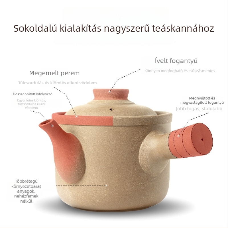 Tradicionális kínai orvosi agyagedény, lilagyagból készült decoctáló edény, otthoni használatra