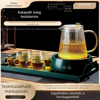 Kalapált üveg teáskanna szűrővel, elektromos kerámia főzőlaphoz, hőálló boroszilikát üveg, Pu'er tea
