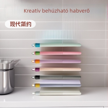 Behúzható tojásfelverő habverő – praktikus tárolás vertikális csíkkal