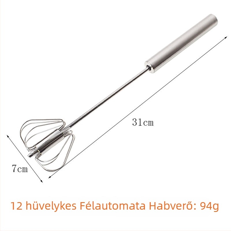 Jiaju kézi forgó tojásfelverő, 10–12 hüvelyk, krémek és szószokhoz