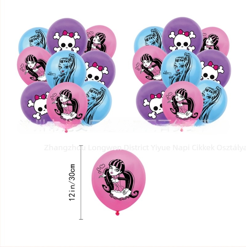 Monster High School születésnapi dekorációk – Zöld tortazászlók (13 × 18 cm)