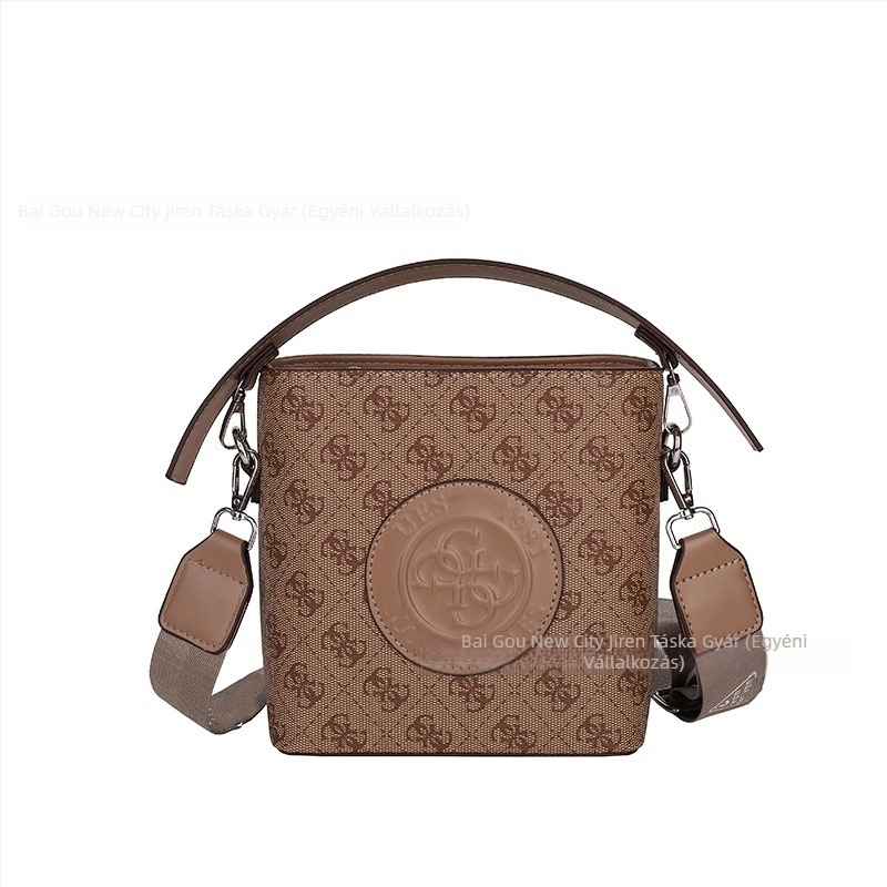 Női színblokkal nyomott bucket táska, kis méret, PU bőr, két vállpánttal hordható, vállon vagy crossbody, cipzárral záródó, függőleges négyzetes forma, utcai stílus, nyár 2025