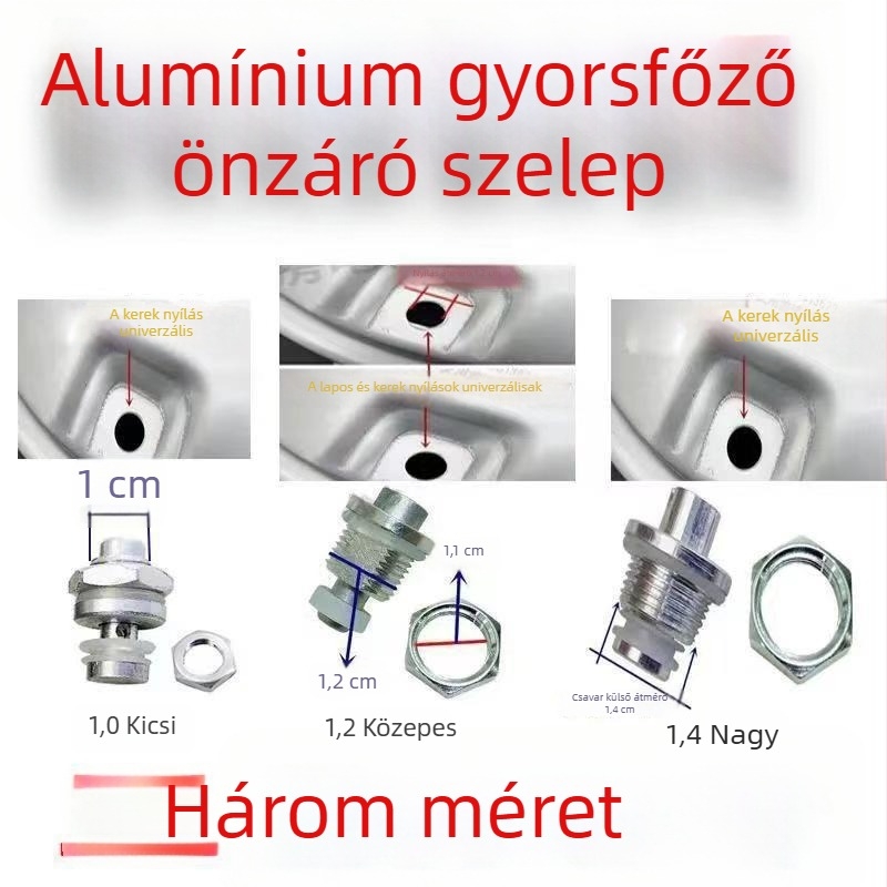 Nyomásos fazék kiegészítők: nyomáskorlátozó szelep, biztonsági szelep, kipufogó rúd és cső alkatrészek, eredeti univerzális alkatrészek