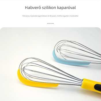 10,5 hüvelykes szilikon spatula és kézi tojásverő, tojások, tejszín és tészta felveréséhez