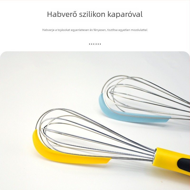 10,5 hüvelykes szilikon spatula és kézi tojásverő, tojások, tejszín és tészta felveréséhez
