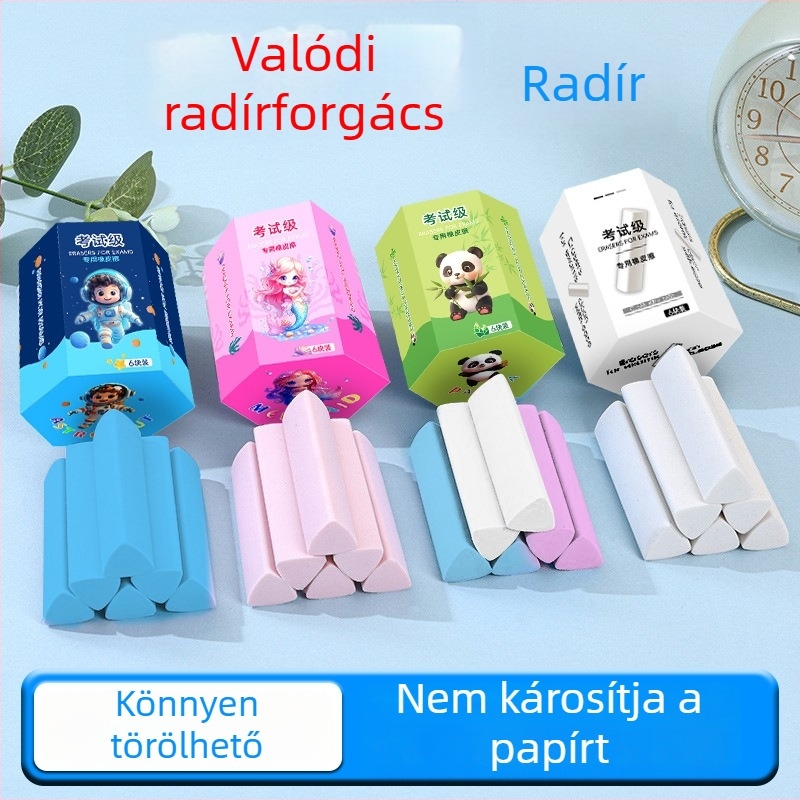Színes háromszög alakú radír általános iskolai használatra, 2B, nagy méretű gyerekeknek