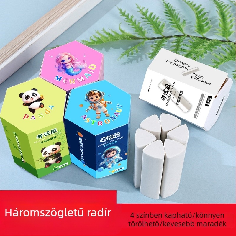 Színes háromszög alakú radír általános iskolai használatra, 2B, nagy méretű gyerekeknek