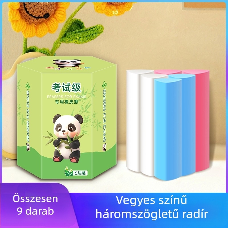 Színes háromszög alakú radír általános iskolai használatra, 2B, nagy méretű gyerekeknek