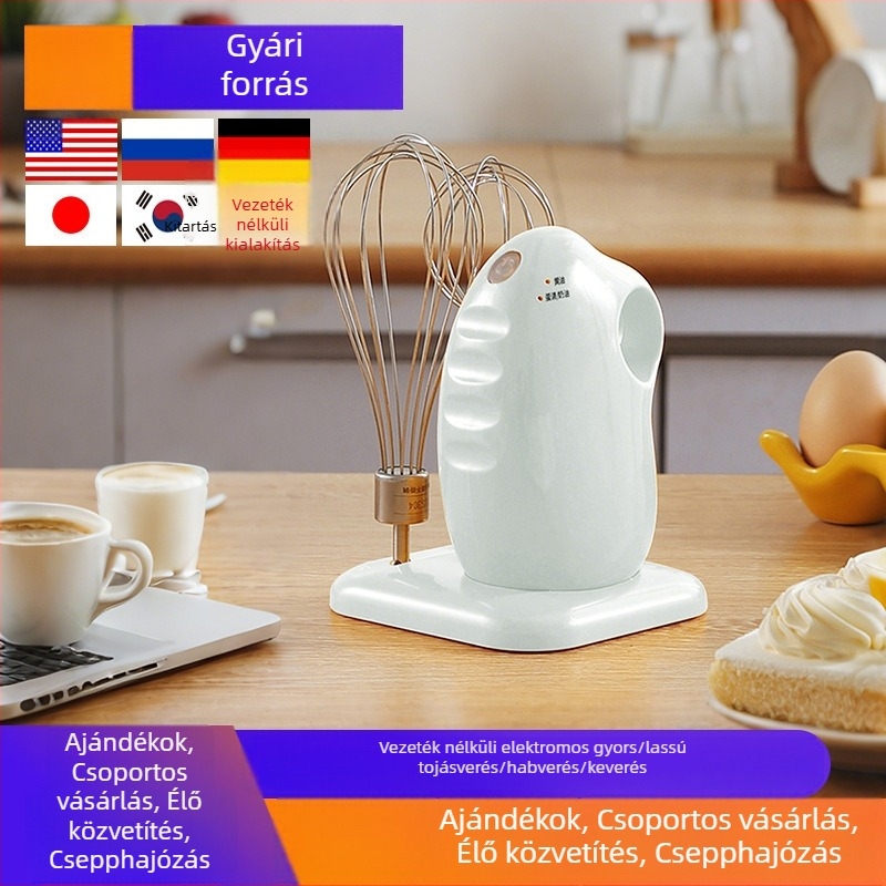 Elektromos kézi mixer háztartási használatra, kompakt tojás- és tejszínkeverő, tortakeverő