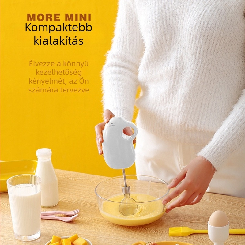 Elektromos kézi mixer háztartási használatra, kompakt tojás- és tejszínkeverő, tortakeverő