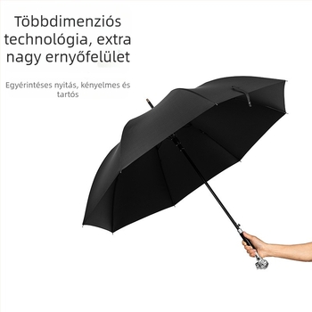 Hosszú nyeletű ernyő fém oroszlánfej díszítéssel és állatövi motívummal – prémium üzleti ajándék